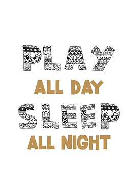 play all day sleep night