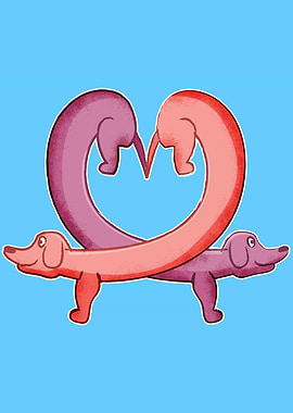 Valentines Day Sausage Dog