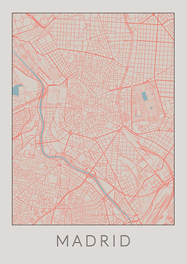 Madrid Vintage Map