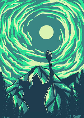 Sky witch silhouette