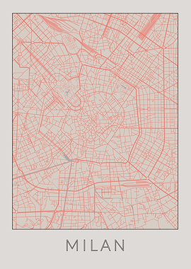 Milan Vintage Map