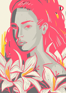 Woman portrait with flower