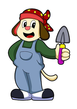 Dog Farmer Flower trowel