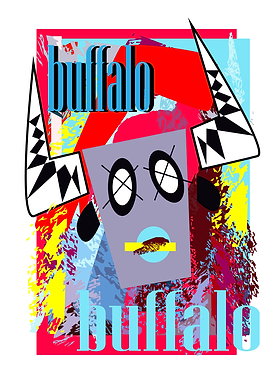 Buffalo pop art abstract c