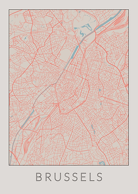 Brussels Vintage Map