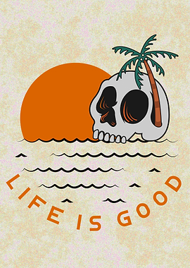 Beach Skull Illustration