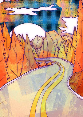 The textured forest road