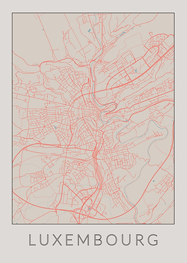 Luxembourg Vintage Map