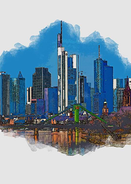 cityscape in watercolor