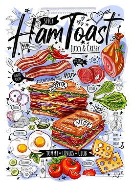 Fast food sandwich toast