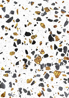 Black and gold terrazzo