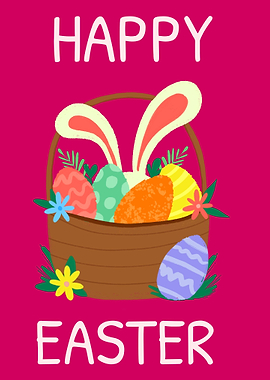 Happy Easter with Eggs