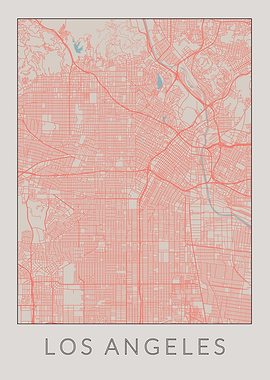 Los Angeles Vintage Map