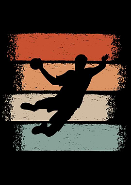 Handball Player Retro