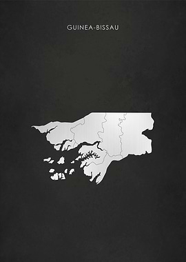 Silver Guinea Bissau Map