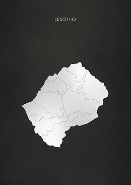 Silver Lesotho Map