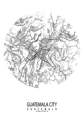 Guatemala City Map Circle