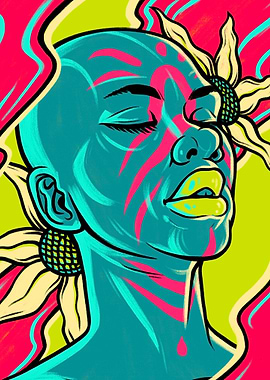 Woman portrait with flower