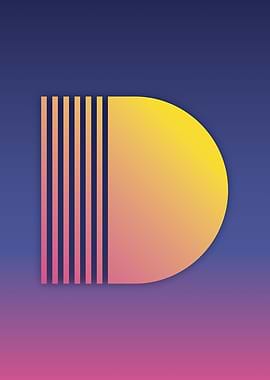 80s Retro Letter D