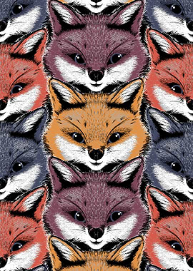 fluffy red fox faces