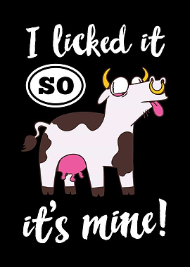 Funny Cow Farming Licked