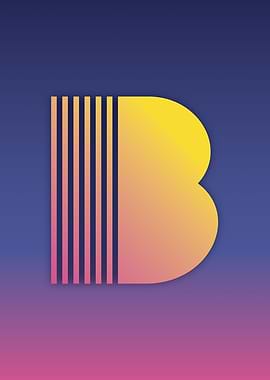 80s Retro Letter B
