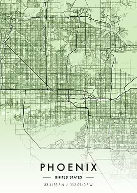 Phoenix City Map Green
