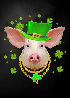 Lucky Pig St Patricks Day