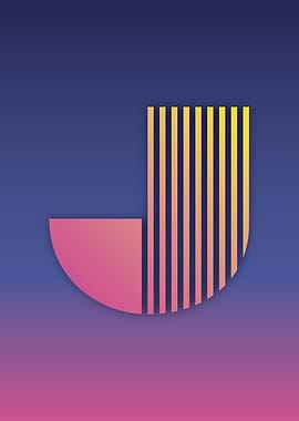80s Retro Letter J