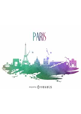 PARIS WATERCOLOR SKYLINE
