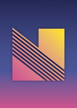 80s Retro Letter N