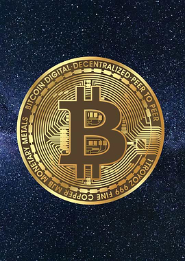 Bitcoin Symbol in Space