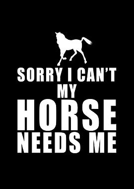 My horse needs me