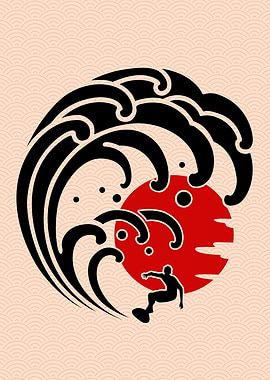 japanese surf poster