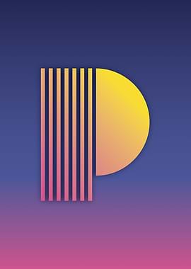 80s Retro Letter P