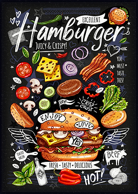 Food restaurant cafe chalk