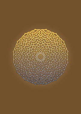 Orange and black mandala