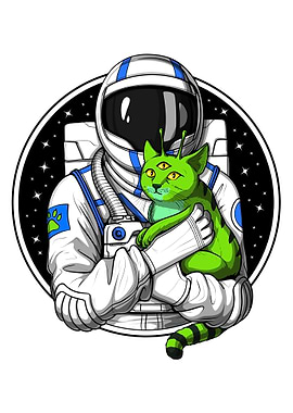 Astronaut Alien Cat