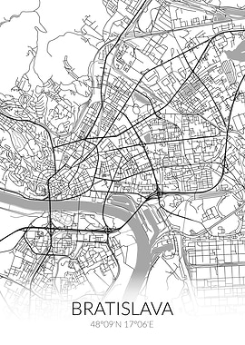 Bratislava City Map White