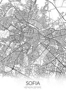 Sofia City Map White