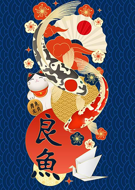 Ying Yang Koi Japanese