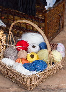 wool in basket