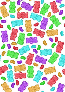 Mixed colored jelly beans