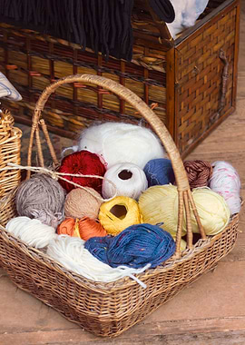 wool in basket