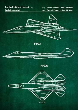 22 YF23 Airplane Patent