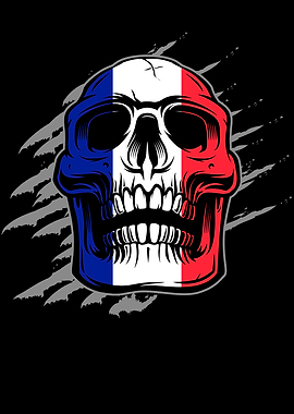 France Flag Skull