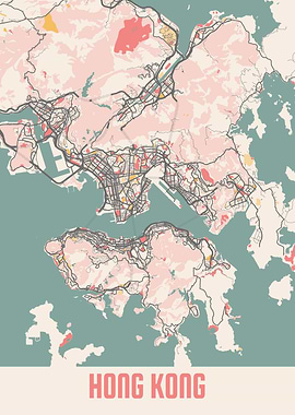 Hong Kong Chalk Map