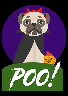 Pug Vampire Halloween Fan