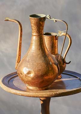 old copper pitcher