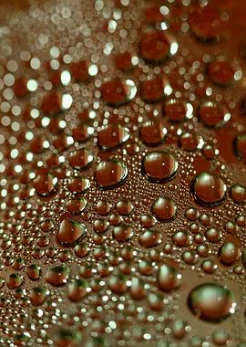 Colorful water drops macro